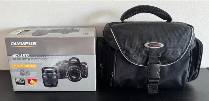 Olympus E-450 Double Zoom Kit - Zo Goed Als Nieuw | Vanguard, Audio, Tv en Foto, Fotocamera's Digitaal, Zo goed als nieuw, Spiegelreflex