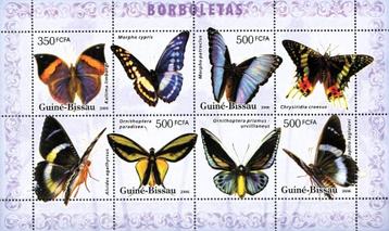 2006 Guinee-Bissau  Fauna Insecten Vlinders en Motten beschikbaar voor biedingen
