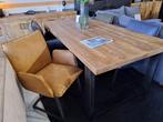 Eettafel massief 6 cm dik mangohout 200/240cm Naturel, Huis en Inrichting, Tafels | Eettafels, 50 tot 100 cm, Nieuw, Industrieel