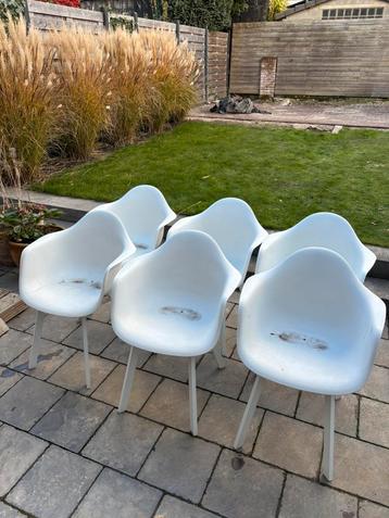Set van 6 witte tuinstoelen beschikbaar voor biedingen