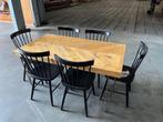 19 Scandinavische Spijlenstoelen kleur Zwart, Gebruikt, Zwart, Vijf, Zes of meer stoelen, Hout