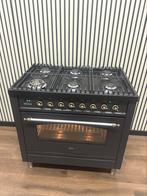Luxe Boretti 6 pits Fornuis Incl. Afzuigkap 90 cm, Hete lucht, Fornello Esperta, Ophalen of Verzenden, Zo goed als nieuw