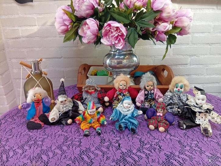 10 Vintage Pipo Popjes - Clown Poppen Collectie, Antiek en Kunst, Antiek | Speelgoed, Ophalen