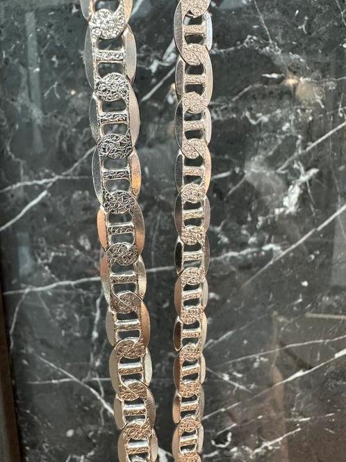 925 zilveren massieve platte Anker ketting, Sieraden, Tassen en Uiterlijk, Armbanden, Nieuw, Goud, Ophalen of Verzenden