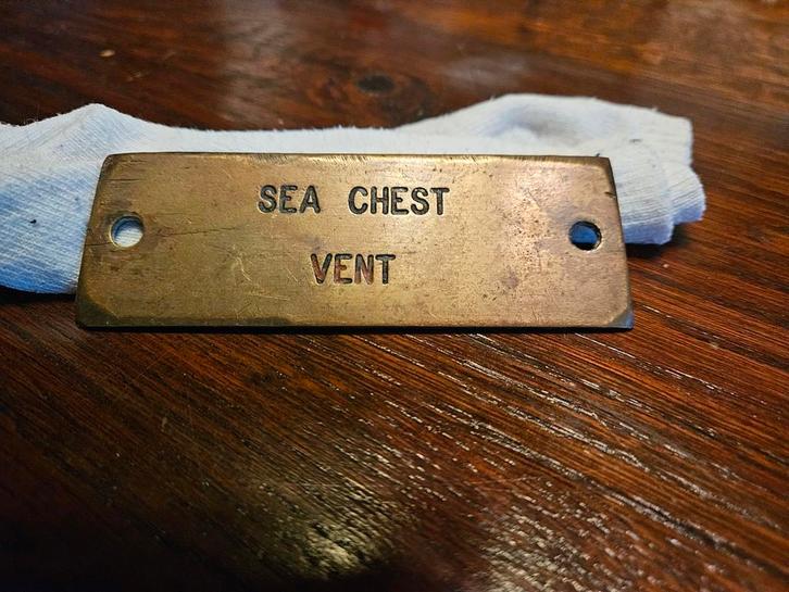 Antiek Koperen Plaatje Zeeschip, Antiek en Kunst, Curiosa en Brocante, Ophalen of Verzenden