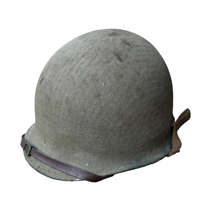 WWII US M1 Helmet With Postwar Sawdust Camo, Verzamelen, Militaria | Tweede Wereldoorlog, Helm of Baret, Amerika, Ophalen of Verzenden