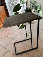 Design consoletafel van hout en zwart metaal, Hedendaags, 25 tot 50 cm, Rechthoekig, Minder dan 50 cm