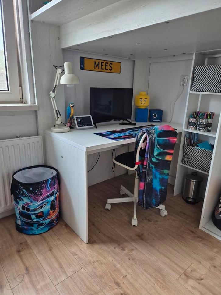 Hoogslaper higher - parisot wit, Huis en Inrichting, Slaapkamer | Stapelbedden en Hoogslapers, Hoogslaper, 90 cm, Eenpersoons