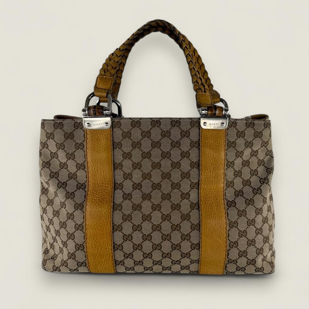 Gucci canvas Bamboo Libeccio, Gebruikt, Beige, Shopper, Ophalen of Verzenden