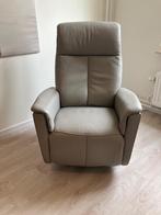Relaxstoel, Hjort Knudsen, grijs leer, Modern, Leer, 75 tot 100 cm, Zo goed als nieuw