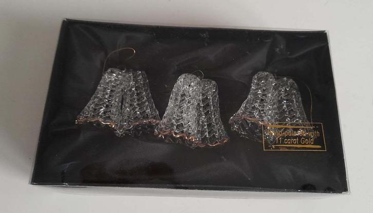 Kerstklokjes glas met goud. Voor kerstboom, kerst stukje etc, Diversen, Kerst, Zo goed als nieuw, Ophalen of Verzenden