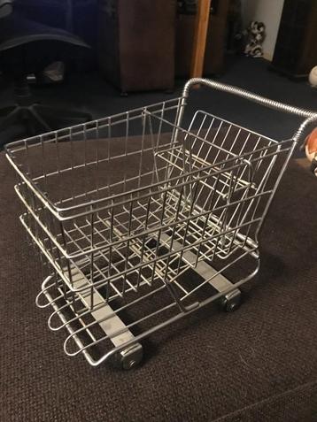 Winkelwagentje, Mini ,Chroom, retro. Vintage metaal. beschikbaar voor biedingen