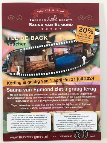 Sauna van Egmond (Haarlem) 20% korting bon / saunabon 