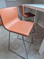 2 Stijlvolle Barkrukken Leer/Metaal, 60 tot 90 cm, Ophalen of Verzenden, Zo goed als nieuw, Metaal