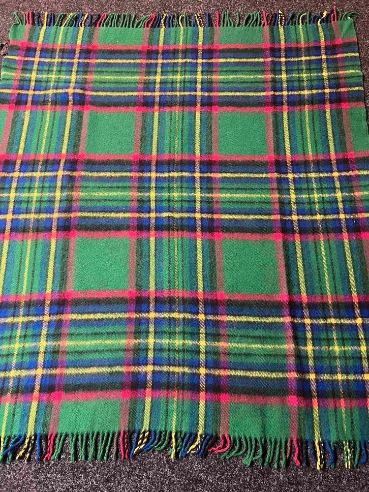 Vintage retro deken plaid, Huis en Inrichting, Woonaccessoires | Plaids en Woondekens, Gebruikt, Ophalen of Verzenden