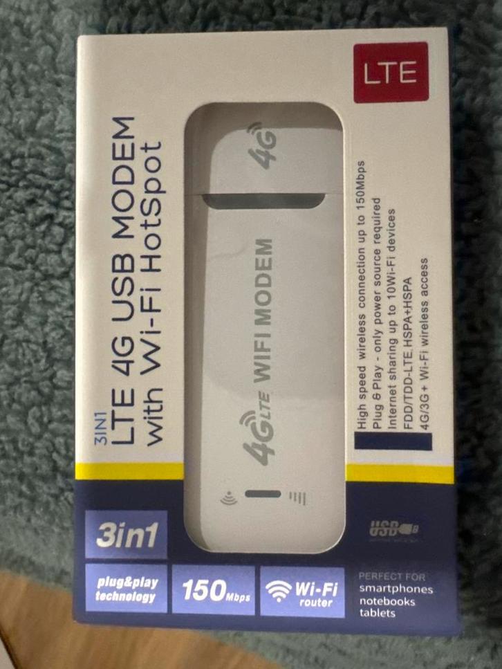 LTE 4G USB MODEM with WIFI HOTSPOT, Computers en Software, Routers en Modems, Nieuw, Ophalen of Verzenden