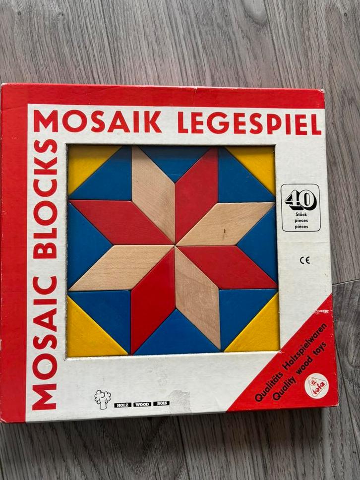 Houten Mozaïek  legspel Tofa, Kinderen en Baby's, Speelgoed | Houten speelgoed, Zo goed als nieuw, Ophalen of Verzenden