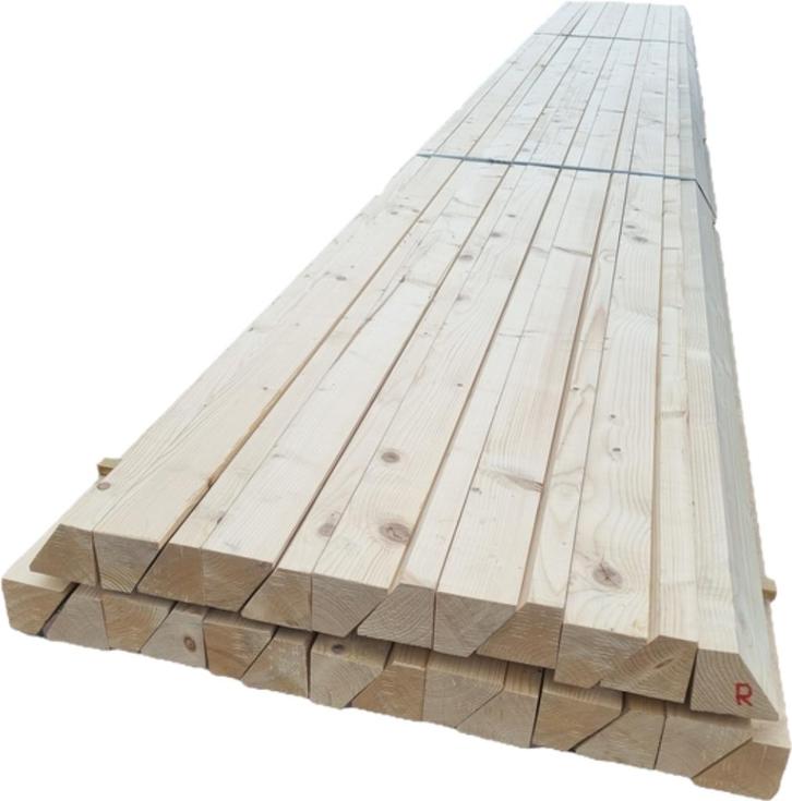 124 meter Mastiekschroot  7.0x7.0 cm - nr: V10, Doe-het-zelf en Verbouw, Hout en Planken, Nieuw, Balk, Overige houtsoorten, 300 cm of meer