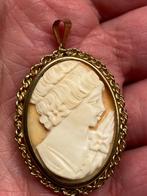 Antieke camee hanger geel goud 6.1 gram, Sieraden, Tassen en Uiterlijk, Antieke sieraden, Verzenden, Goud, Broche