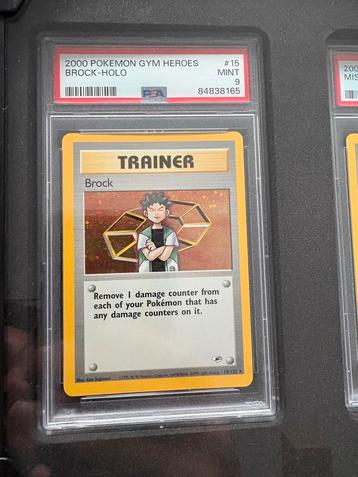 Pokémon Gym Heroes Brock Holo PSA 9 beschikbaar voor biedingen