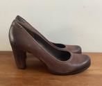 Ecco leren pumps hak bruin maat 39, Ophalen, Ecco, Pumps, Bruin