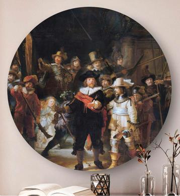Rond HIP schilderij de Nachtwacht 80cm - kunst beschikbaar voor biedingen