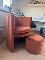 Riverdale Stoel met bijpassende Poef, Huis en Inrichting, Banken | Voetenbanken en Poefen, Ophalen, Minder dan 50 cm, Rond, Zo goed als nieuw