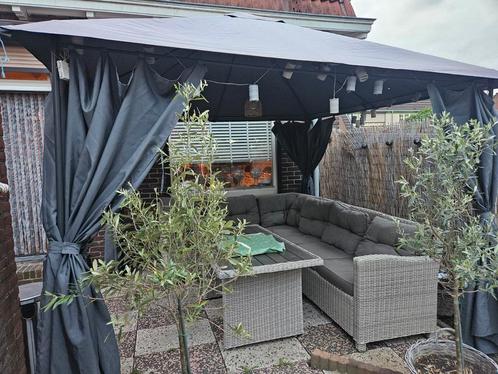 Paviljoen grijs met zijwanden lees tekst, Tuin en Terras, Overkappingen, Gebruikt, Tuinpaviljoen, Ophalen