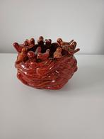 Villa Potterie keramieken bloempot met 12 vogeltjes, Ophalen of Verzenden