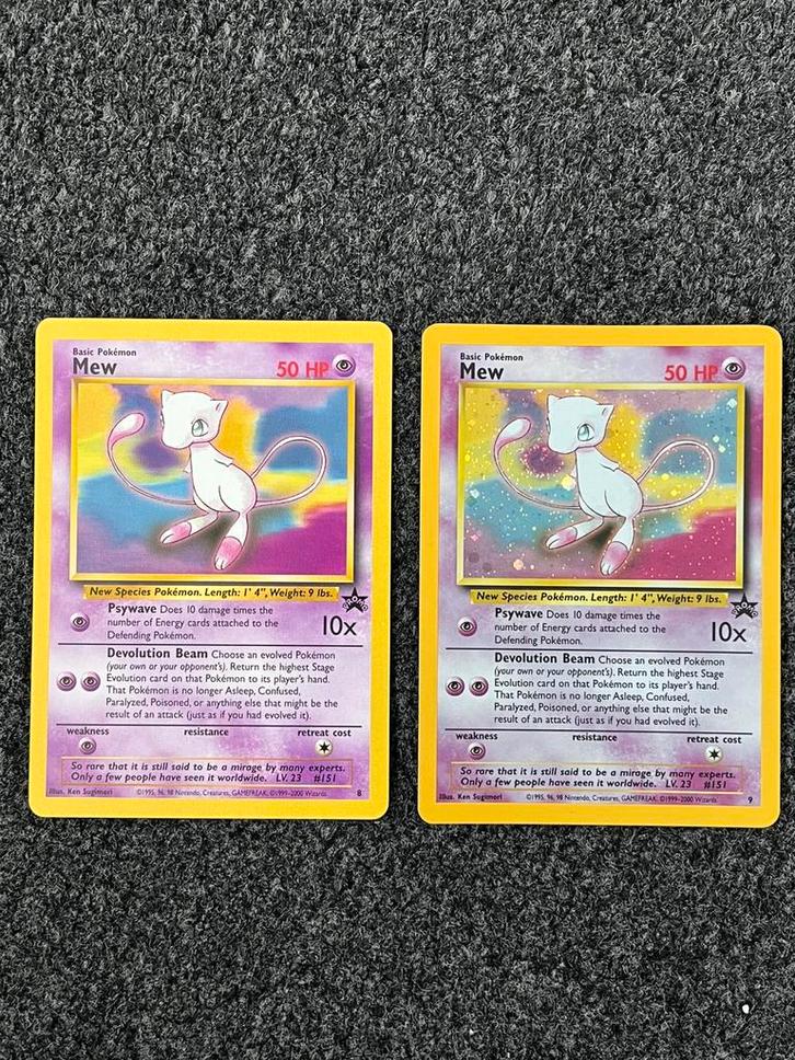 Pokémon Mew black star promo #8 en #9, Hobby en Vrije tijd, Verzamelkaartspellen | Pokémon, Zo goed als nieuw, Meerdere kaarten