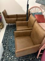 Jess design eetkamerstoelen 4 stuks bruin skai leder, Huis en Inrichting, Stoelen, Ophalen, Zo goed als nieuw, Bruin, Eén