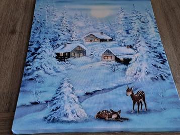 Mooie canvas kerst schilderijtjes met verlichting. beschikbaar voor biedingen