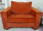 Oranje Oranje Ribfluwelen Loveseat | Comfortabele Fauteuil, Ophalen, Vintage Retro Cozy Relax Luxe design, Nieuw, 75 tot 100 cm
