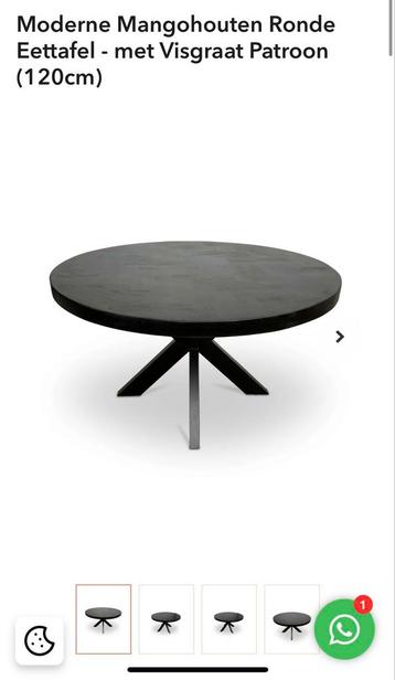 Moderne Mangohouten Ronde Eettafel 120cm beschikbaar voor biedingen