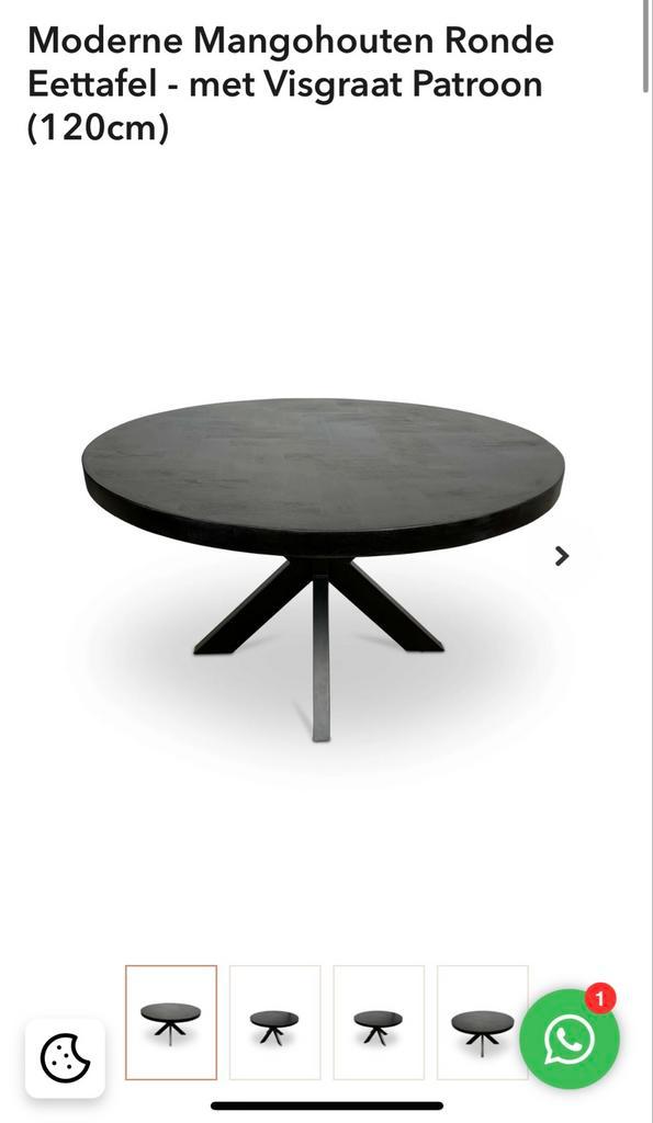 Moderne Mangohouten Ronde Eettafel 120cm, Huis en Inrichting, Tafels | Eettafels, Nieuw, 100 tot 150 cm, Vier personen, Rond, Overige houtsoorten