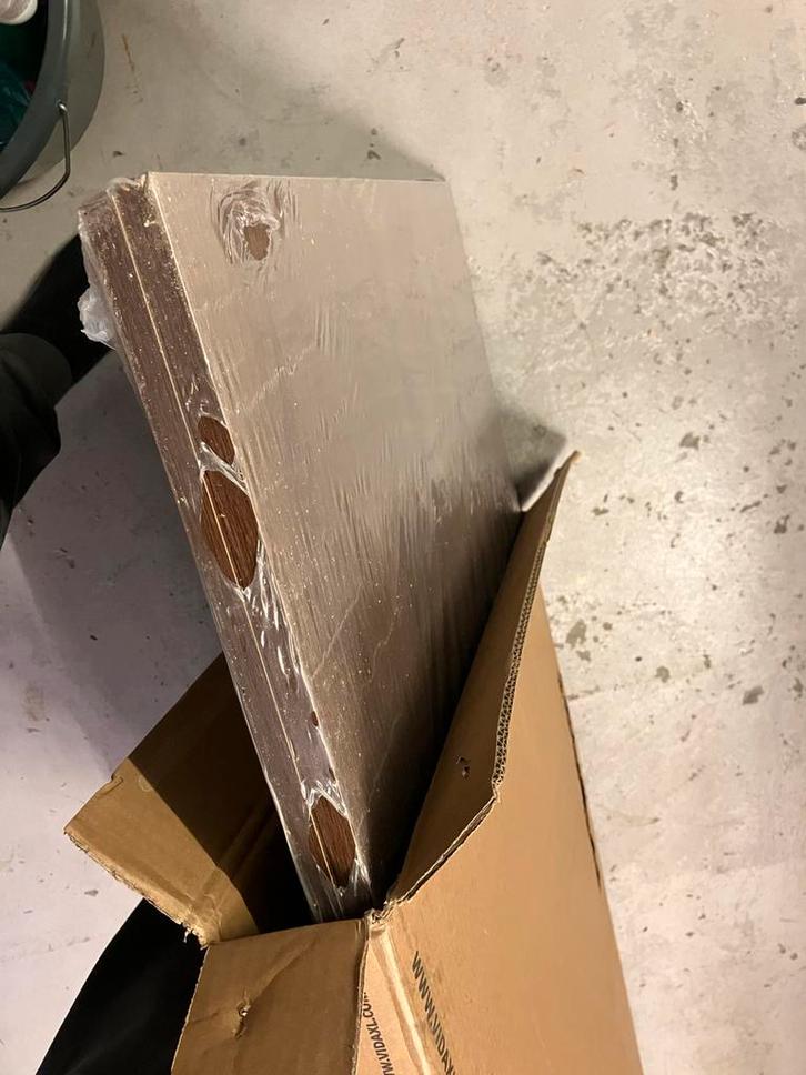 Nieuw in doos Bureau 100x55x75 cm  bruin eikenkleur, Huis en Inrichting, Bureaus, Ophalen