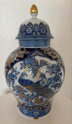 Prachtige blauw-witte vaas met deksel 30cm hoog, Huis en Inrichting, Ophalen, 50 tot 75 cm, Blauw, Aardewerk of Porselein