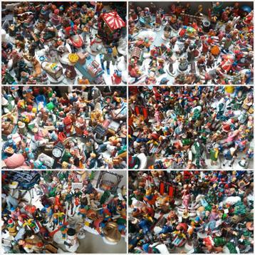 veel figuurtjes / huizen / bomen  voor kerstdorp.   beschikbaar voor biedingen