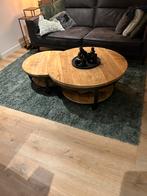 Mooie Salontafel Set - Hout & Metaal, Ophalen, Rond, 50 tot 100 cm, Zo goed als nieuw