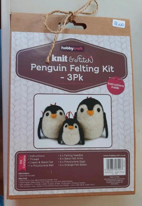 Vilt pakket pinguïns, naaldvilten, Nieuw! Uit Engeland., Hobby en Vrije tijd, Knutselen, Nieuw, Knutselwerk, Ophalen of Verzenden