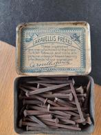 Vintage Blikje met Handgesmede Spijkers, Ophalen of Verzenden