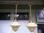 hanglamp messing/schoollamp/gispen lamp/pendel lamp, Huis en Inrichting, Lampen | Hanglampen, Ophalen of Verzenden, Glas, Minder dan 50 cm