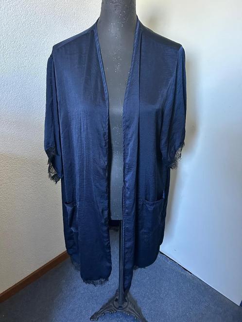 Donkerblauwe peignoir  mt L (42-44) z.g.a.n., Kleding | Dames, Ondergoed en Lingerie, Overige typen, Blauw, Ophalen of Verzenden