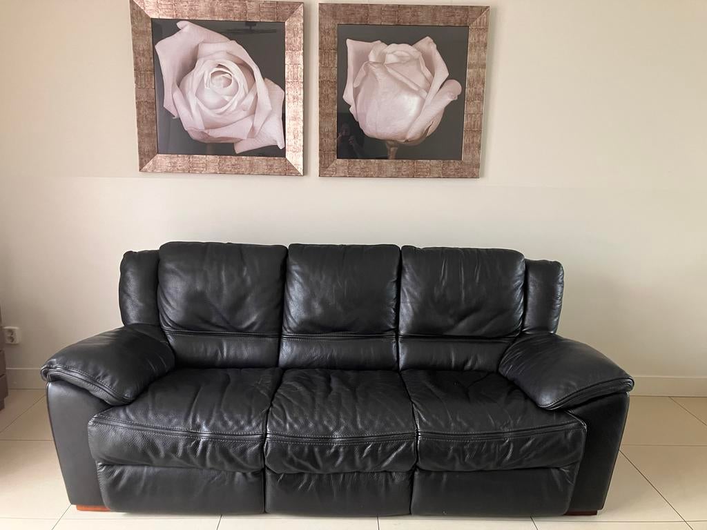 bank 3 zits van kuka, Gebruikt, Minder dan 75 cm, Leer, Ophalen of Verzenden