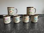 bekers bloemen  vintage, Ophalen of Verzenden, Zo goed als nieuw, Overige stijlen, Kop(pen) en/of Schotel(s)