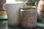 Antieke franse beboterde aardewerk pot, Ophalen of Verzenden