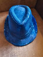 blauwe hoed , pailetten, Kleding | Dames, Hoeden en Petten, Ophalen of Verzenden, Hoed