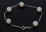 Staafjes parel 18k gouden vintage dames armband, Sieraden, Tassen en Uiterlijk, Armbanden, Voordeelsieraden, Ophalen of Verzenden