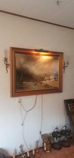 Heel mooi wintertafereel gesigneerd F.MEIJER., Ophalen of Verzenden, Zo goed als nieuw, Schilderij, 75 cm of meer