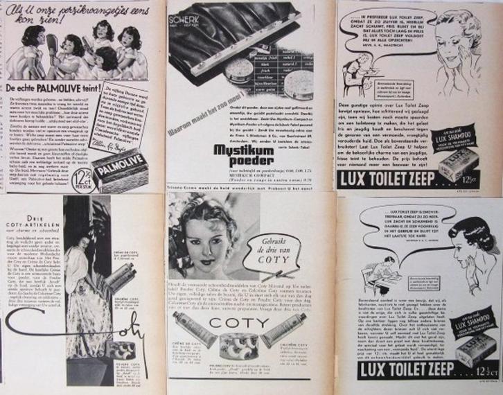 Advertenties reclames uit 1937 - Persoonlijke verzorging, Verzamelen, Merken en Reclamevoorwerpen, Gebruikt, Overige typen, Ophalen of Verzenden